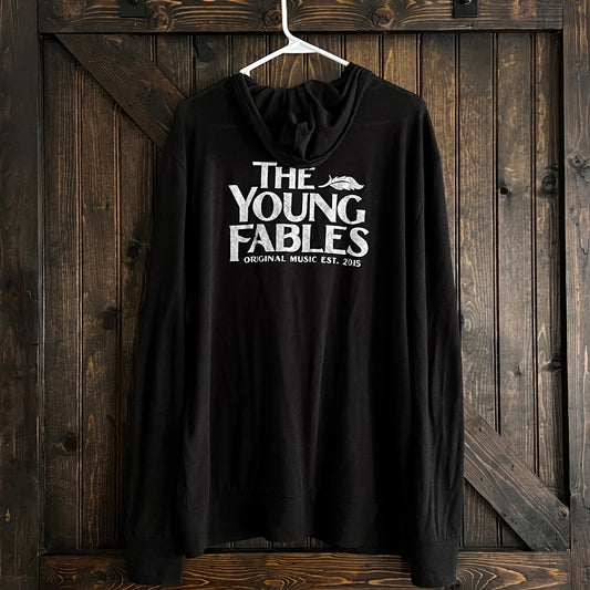 THE YOUNG FABLES - Logo Zip Up Hoodie - BLACK